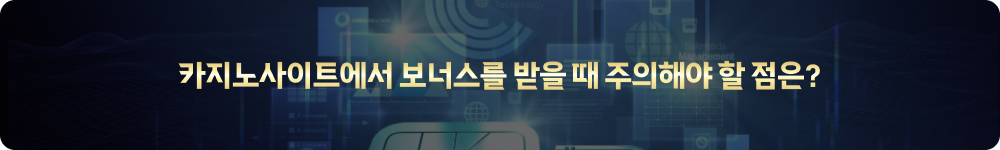 카지노사이트에서 보너스를 받을 때 주의해야 할 점은?